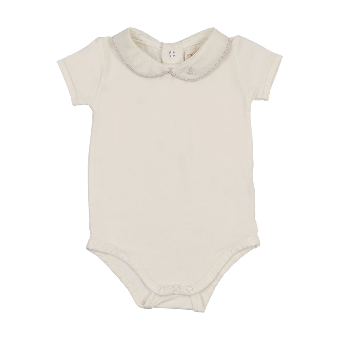 Cream Peter Pan Onesie with Piping