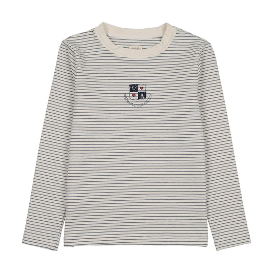Denim City Girls Long Sleeve Tee- Blue Stripe