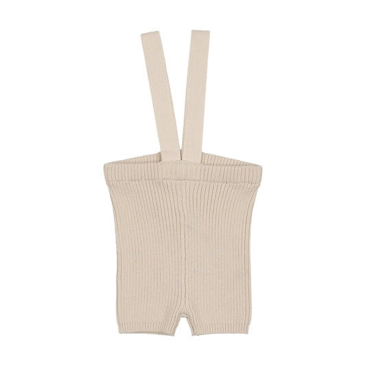 Knit Suspender Shorts- Wheat