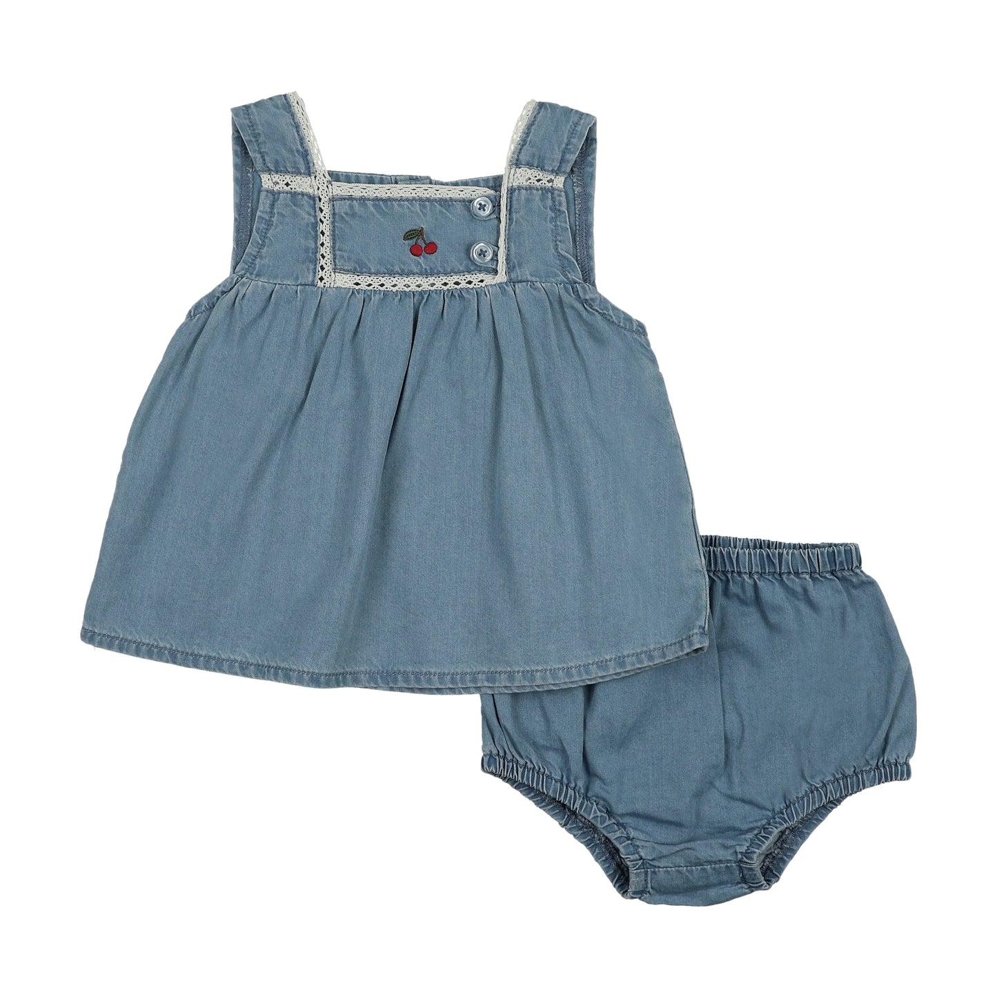 Denim Capsule Toddler Girl Set - Blue Tencel