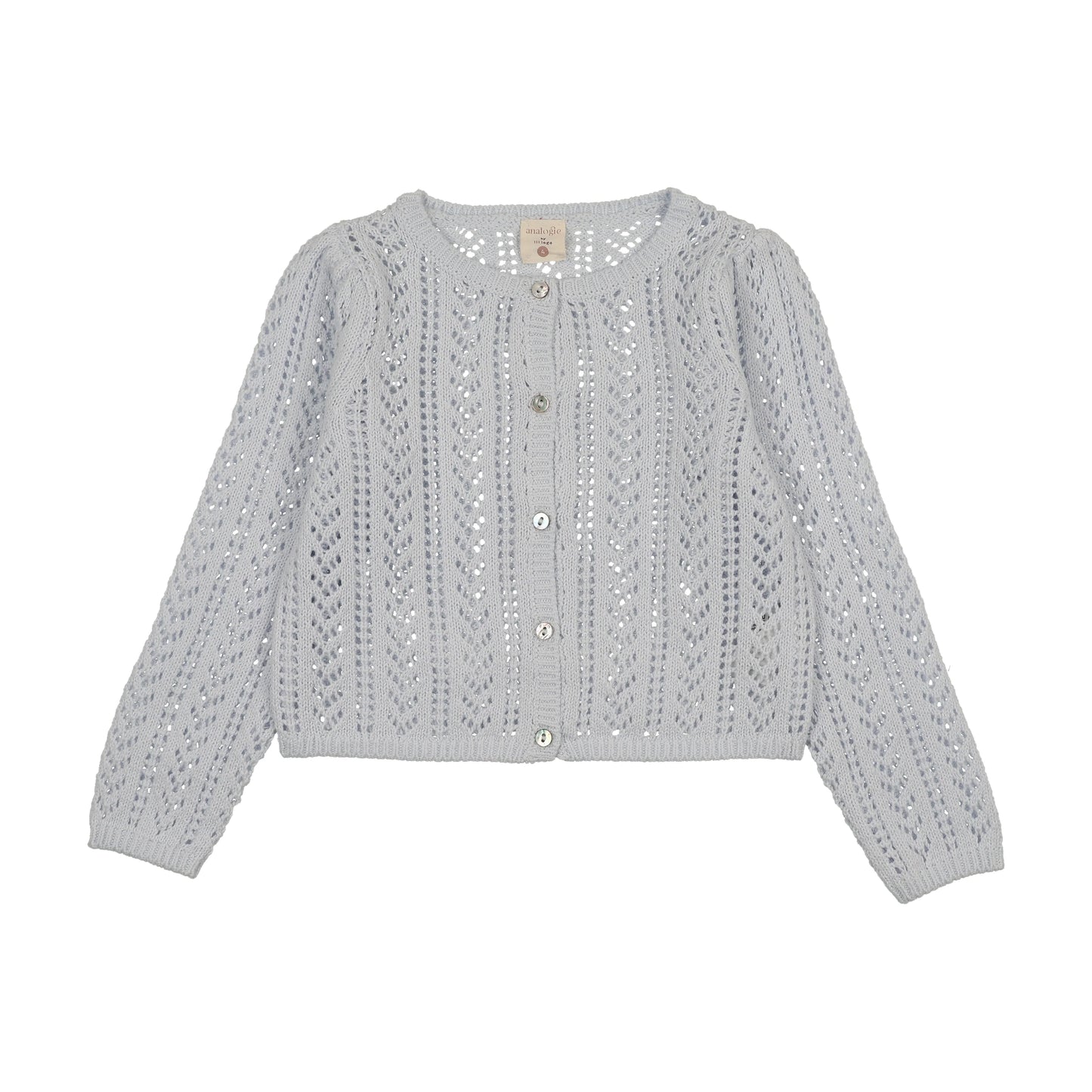 GIrls Clear Blue Pointelle Cardigan