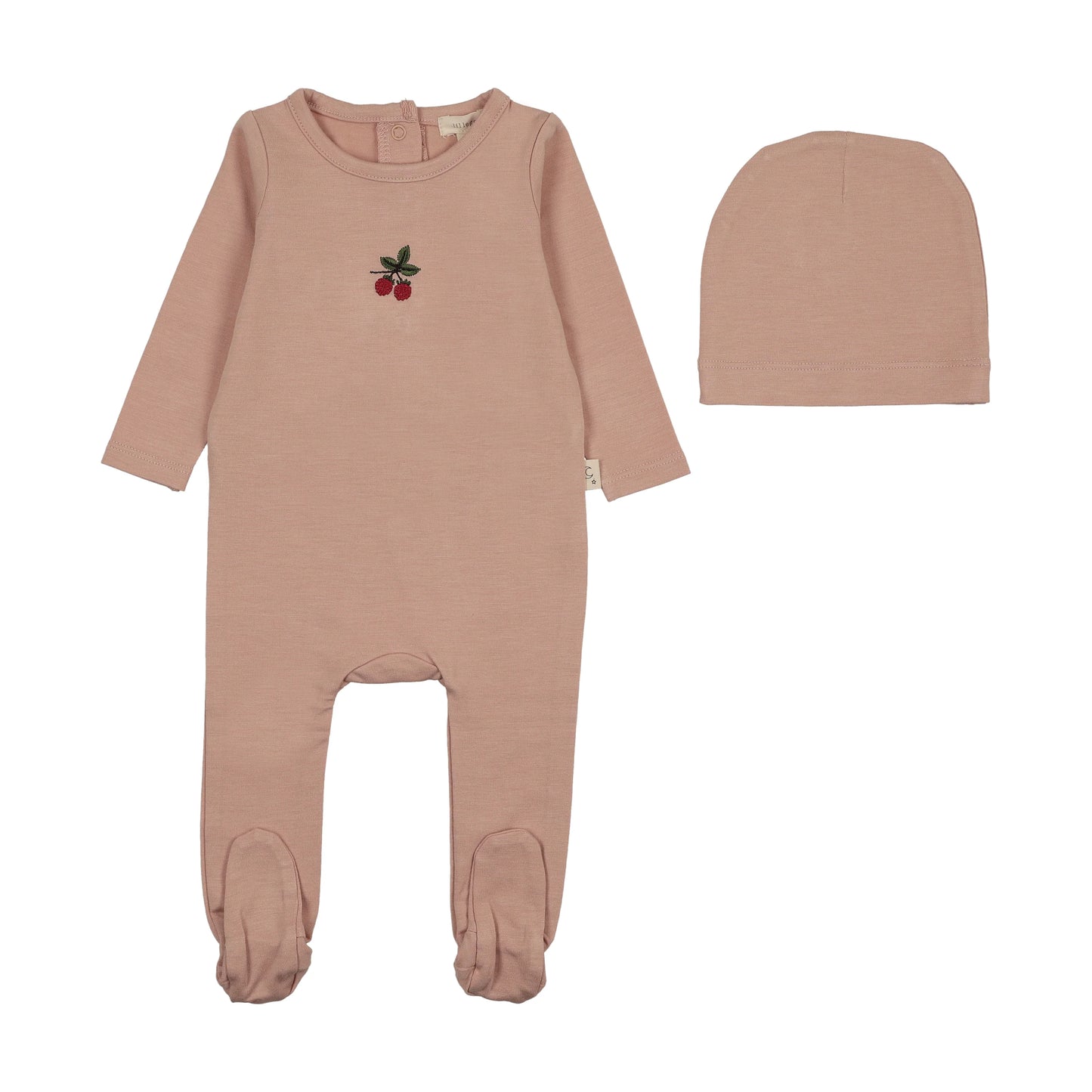 Embroidered Lounge Footie- Pink