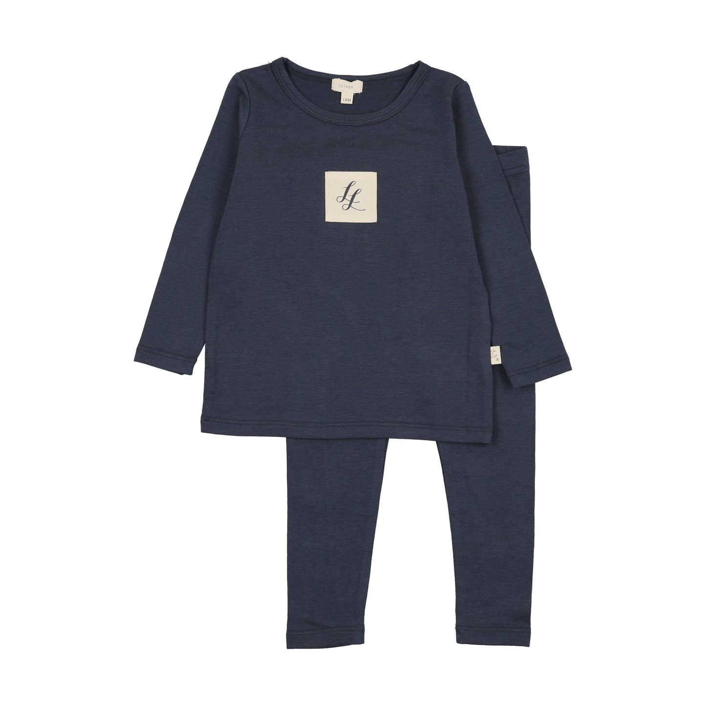 Embroidered Lounge Set- Navy Crest