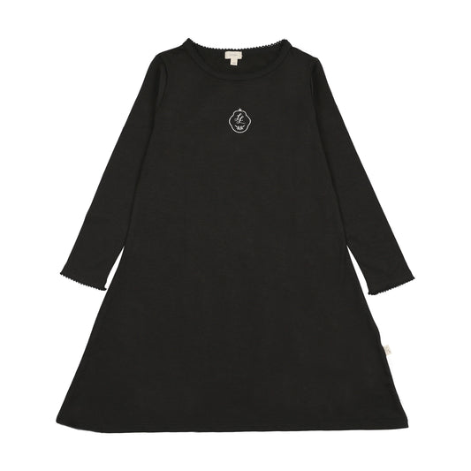 Crest Night Gown- Black