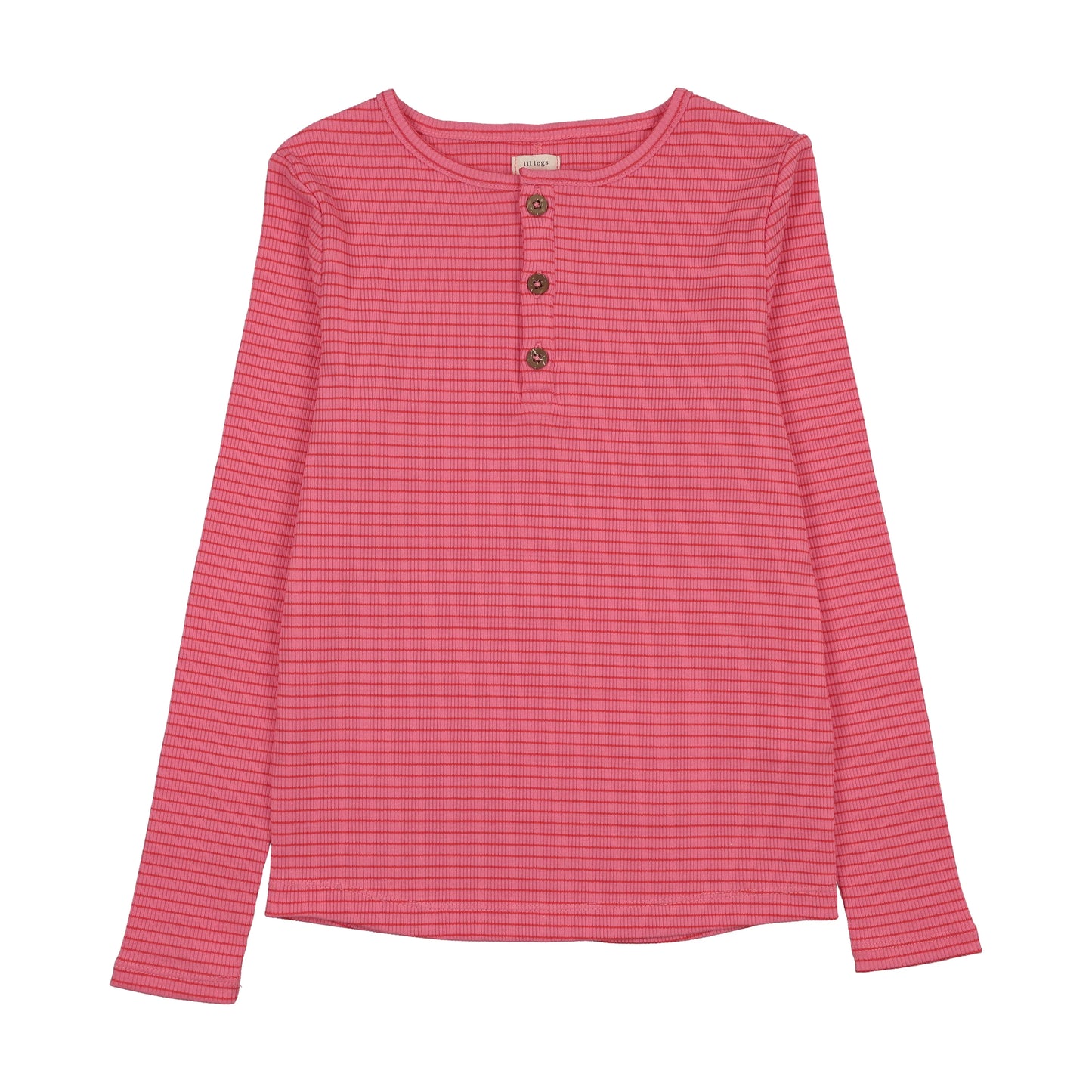 Basic Stripe Henley - Pink/Red