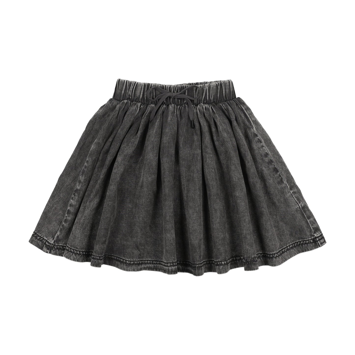 Denim Drawstring Skirt - Blackwash