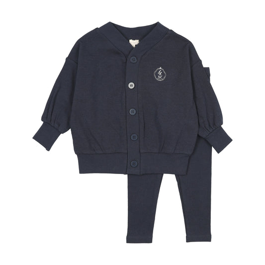 Boys Shabbos Lounge Set- Navy