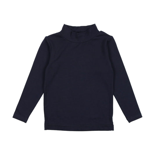 Bamboo Mock Neck Navy