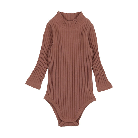Ribbed Mockneck Onesie Mulberry