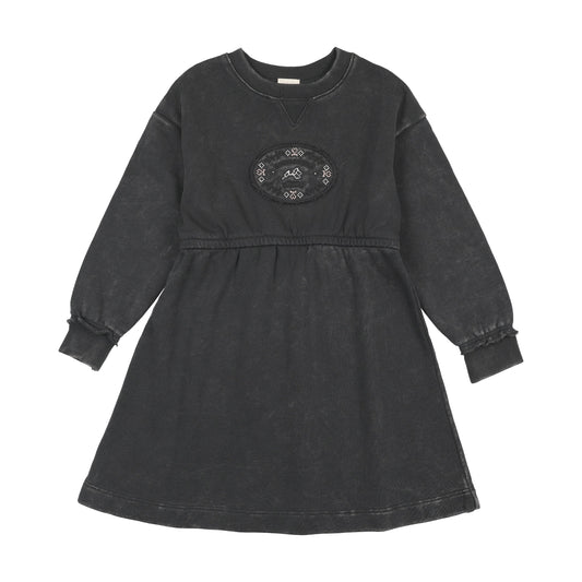 Stitch Studio Sweatshirt Dress- Off Black