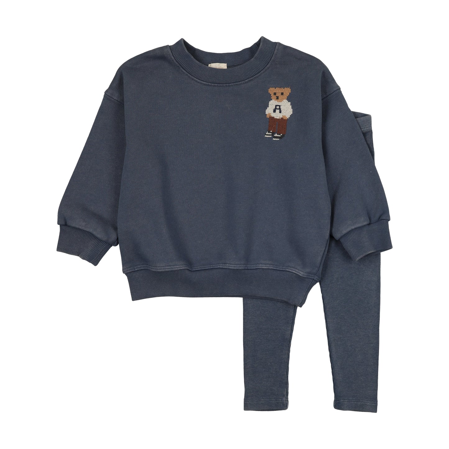 Embroidered Bear Sweatshirt Set Boy
