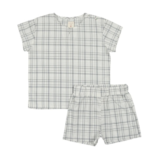 Printed Set- Light Blue Plaid