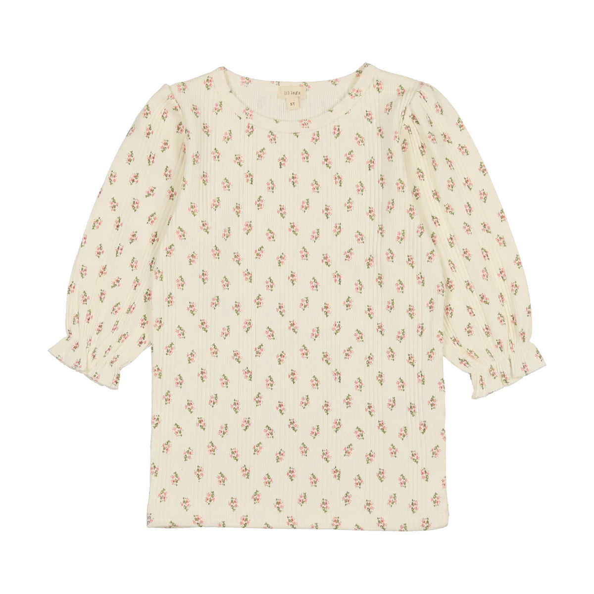 Three Quarter Sleeve Tee- Floral Cluster