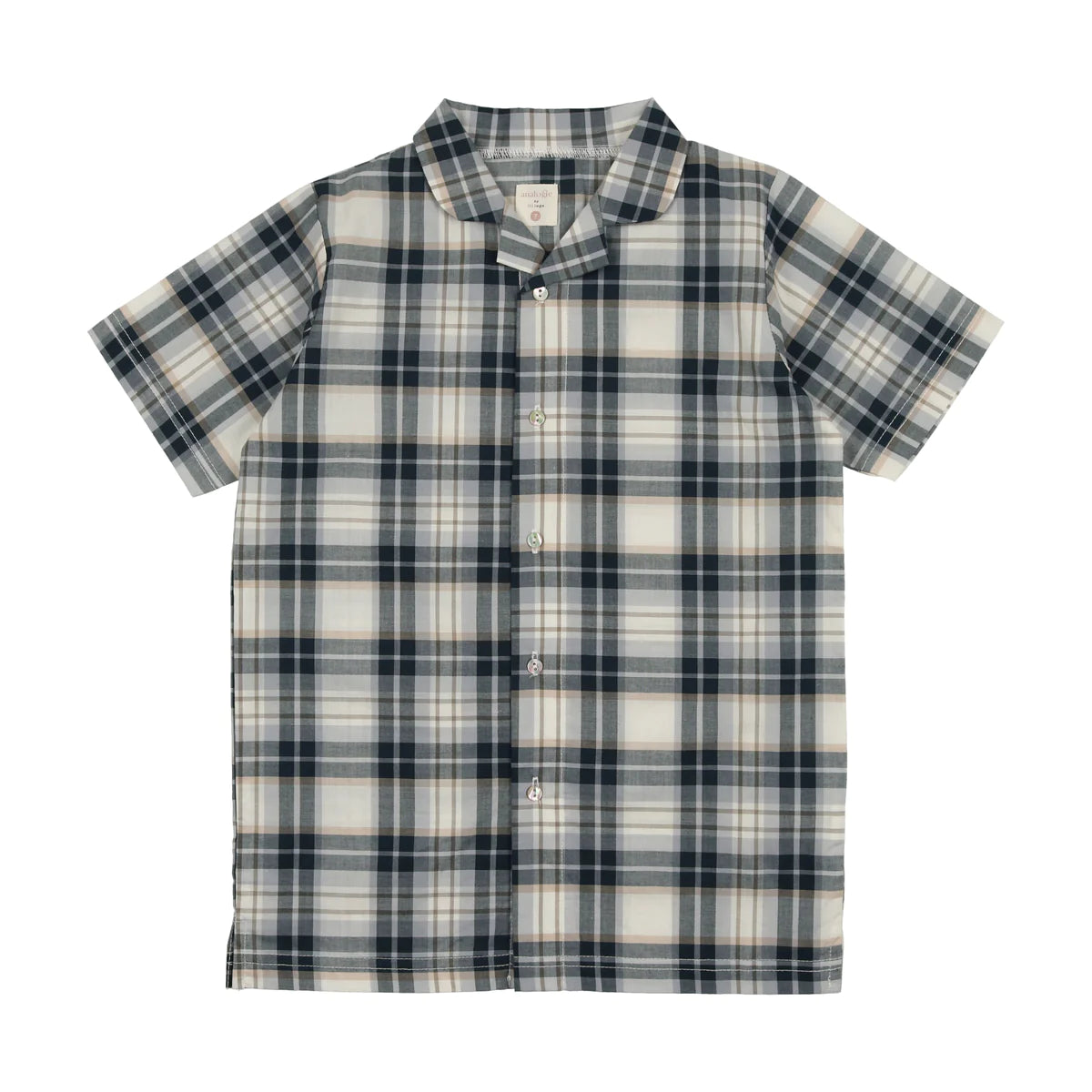 Collar Shirt-Navy Plaid