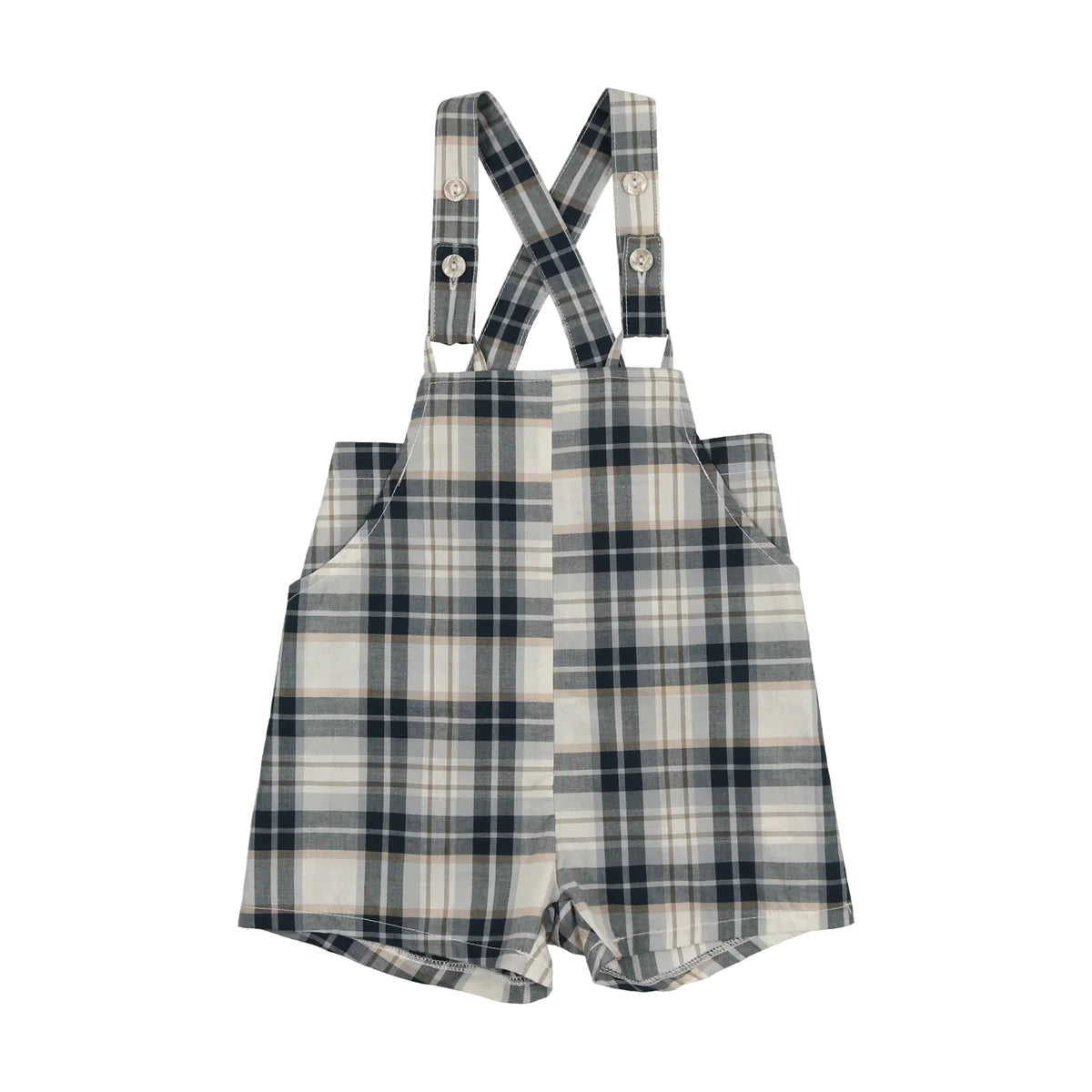 Overall- Navy Plaid