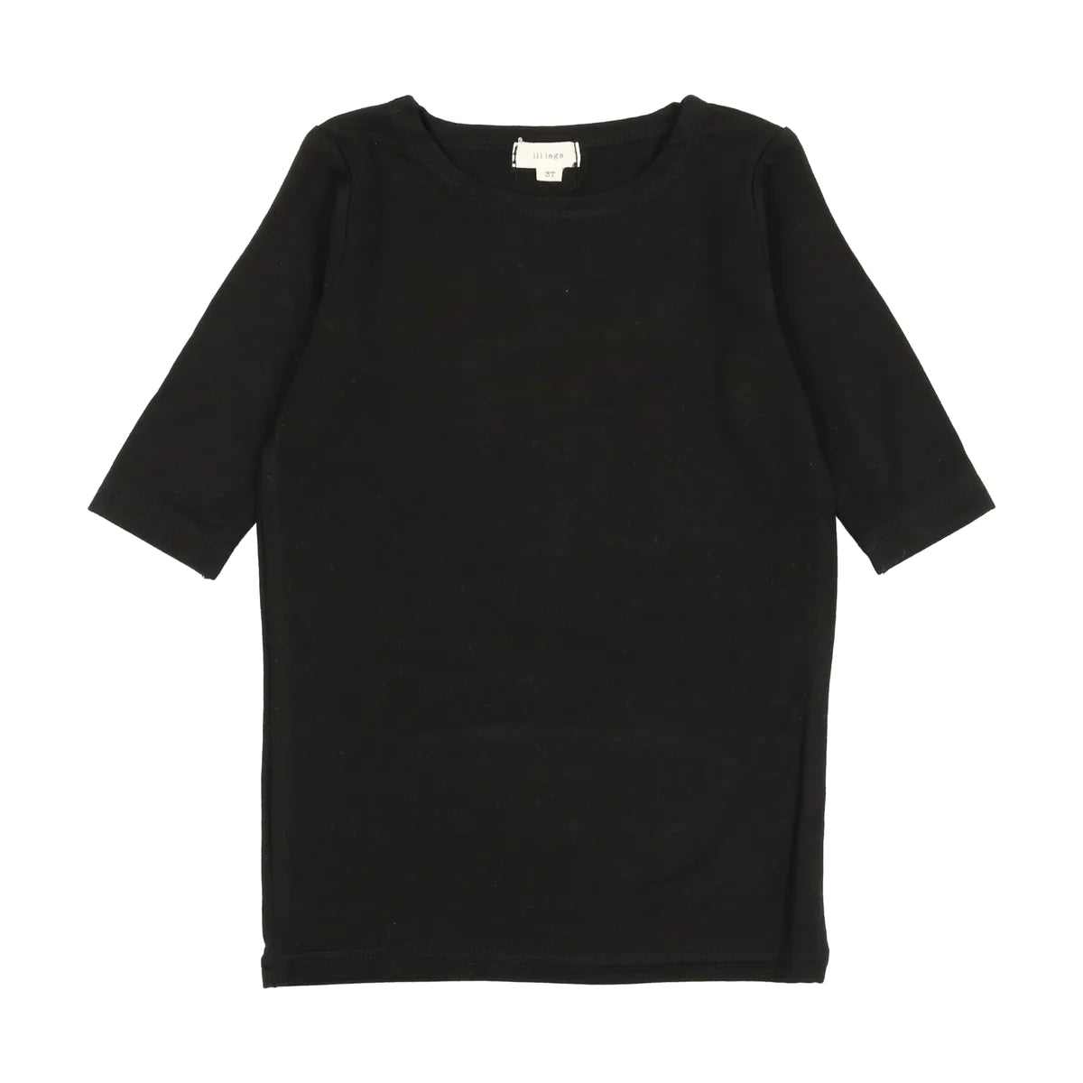 Bamboo Tee Three Quarter Sleeve- Black