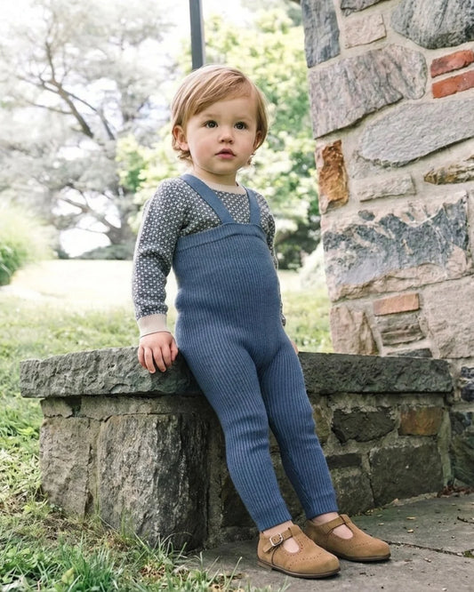 Heirloom Knits Boys Crew Neck- Dried Blue