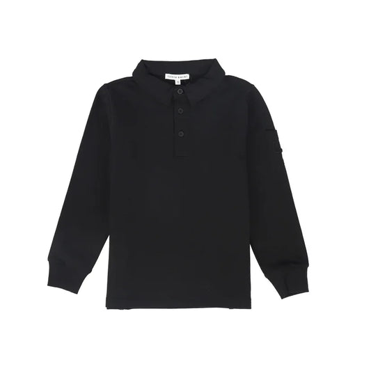 Boy's Pocket Sleeve Polo - Black