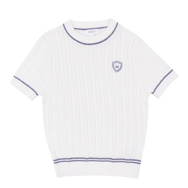 Lavender Shane Cable Emblem Sweater