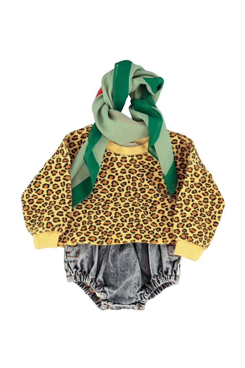 Mustard Animal Print Baby Sweatshirt