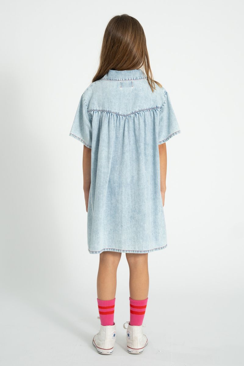 Short Dress Blue Light Denim