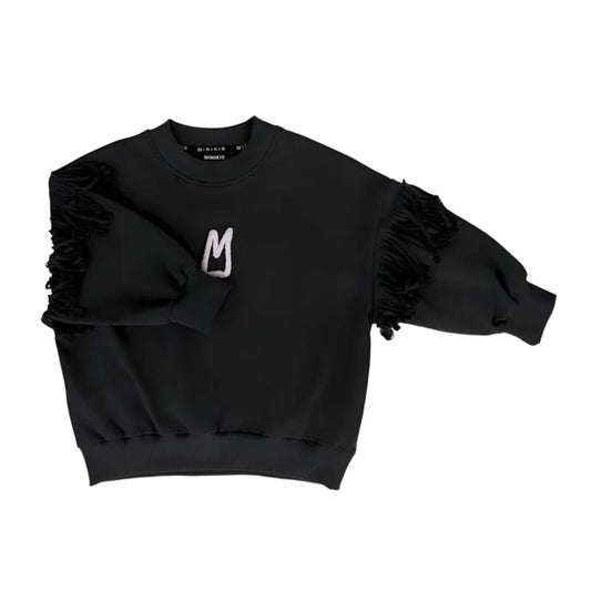 Black Fringe Sweatshirt