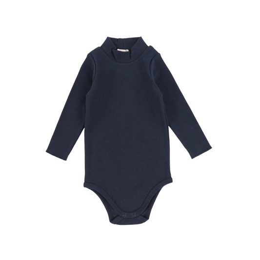 Ribbed Mockneck Onesie Navy
