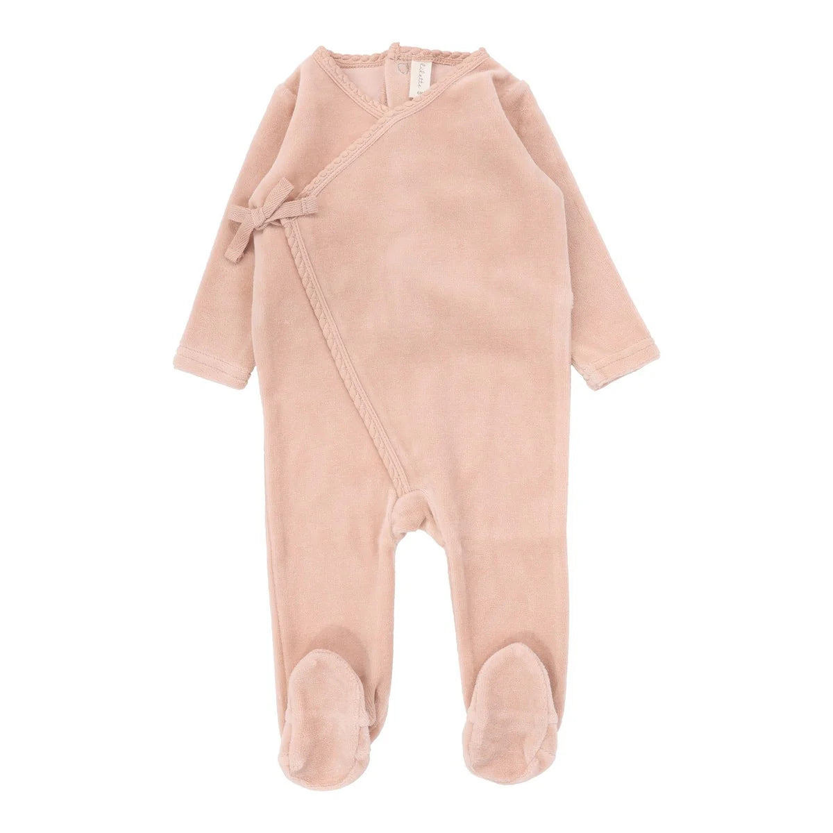 Velour Wrap Footie - Dusty Pink