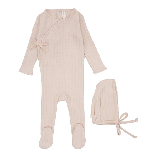 FINE POINTELLE FOOTIE SET Pale Pink