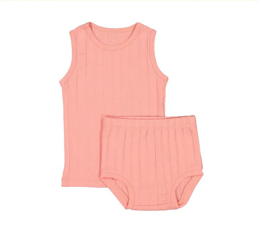 Ribbed Pink Baby Set
