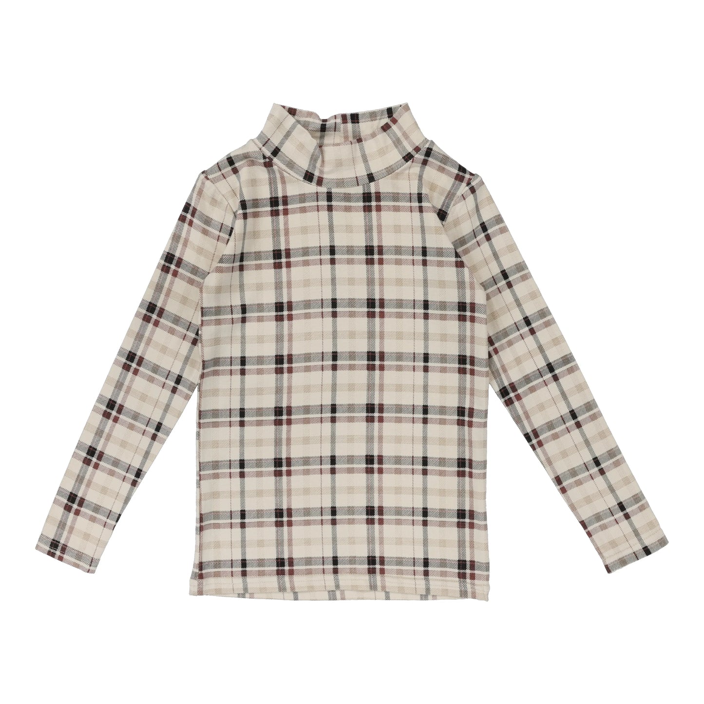 Printed Mock Neck - Light Plaid