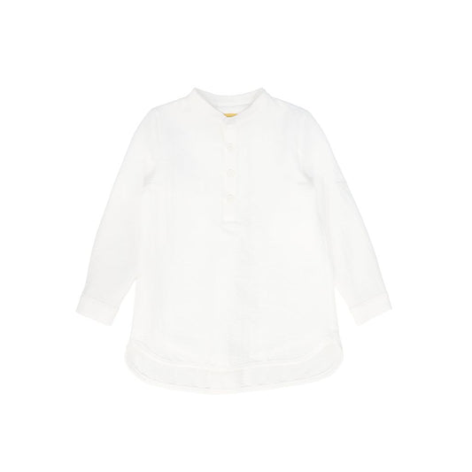 White Textured Button Blouse