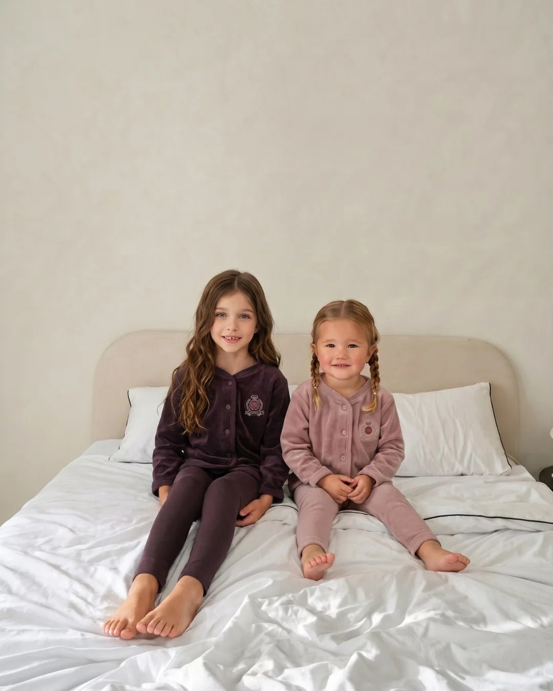 Velour Crest Lounge Set- Dried Rose