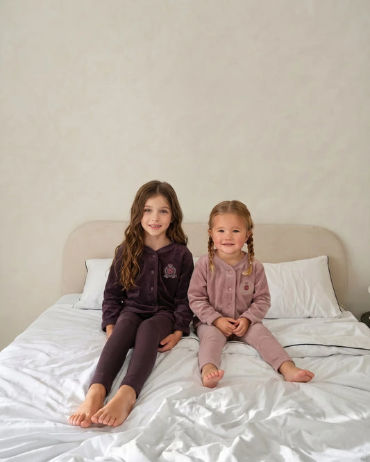 Velour Crest Lounge Set- Dried Rose