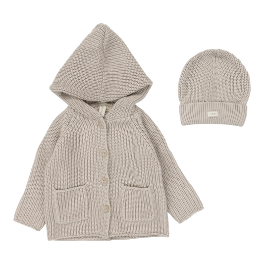 Chunky Cardigan Set Classic NATURAL/TAUPE