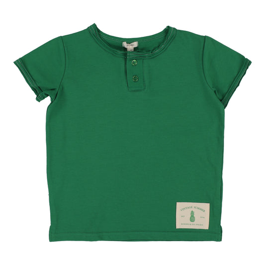 Boys Henley Tee- Green