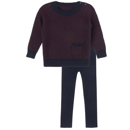 Thin Stripe Collection- Navy/Wine - Toddler Set