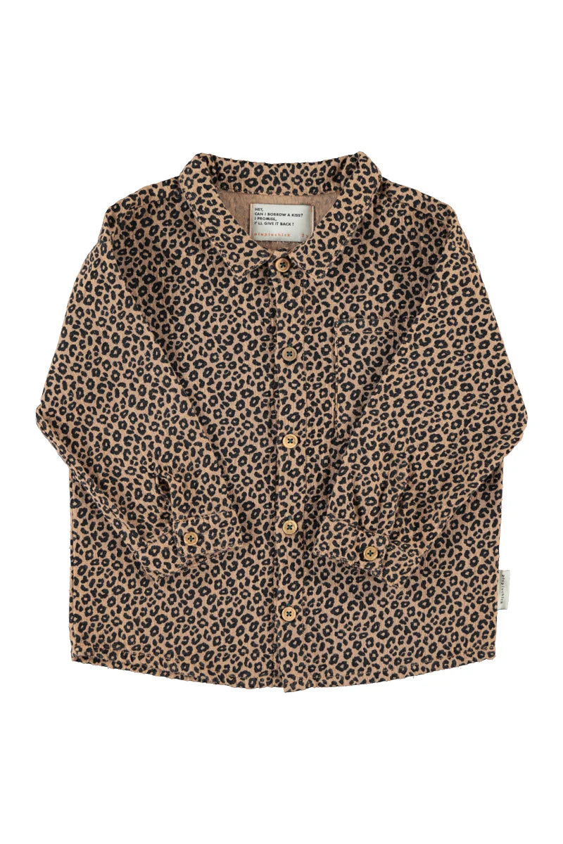 Shirt Brown with Animal Print