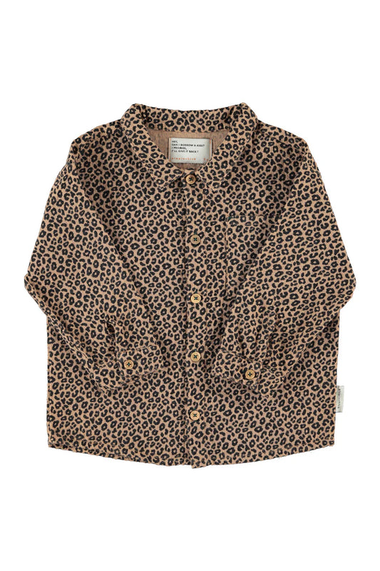 Shirt Brown with Animal Print