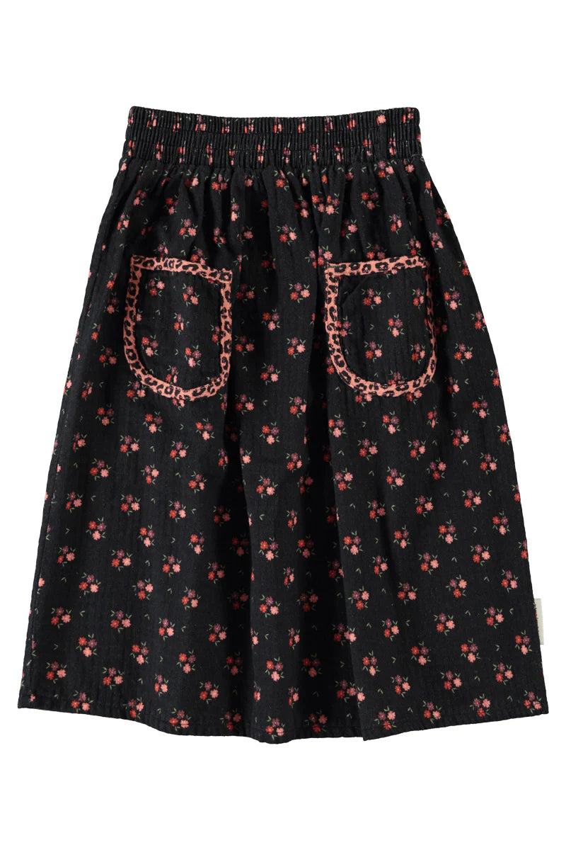 Long Skirt Black with Flowers