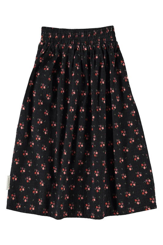 Long Skirt Black with Flowers