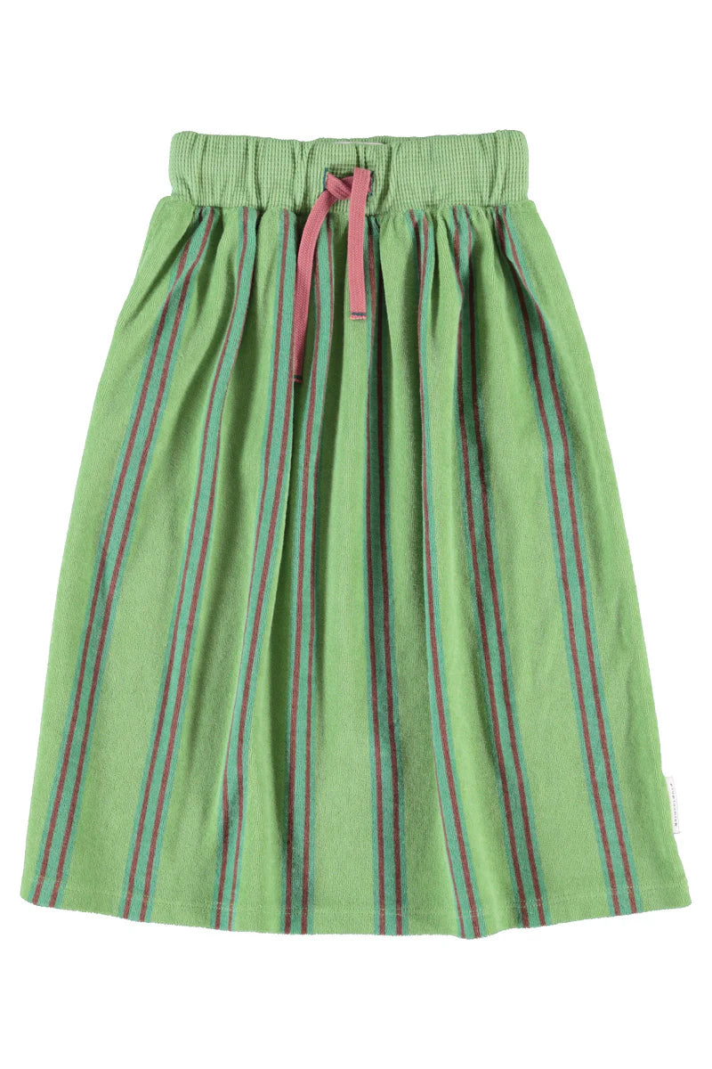 Long Skirt Green with Double Stripes