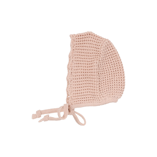 Chunky Knit Bonnet Dusty Pink