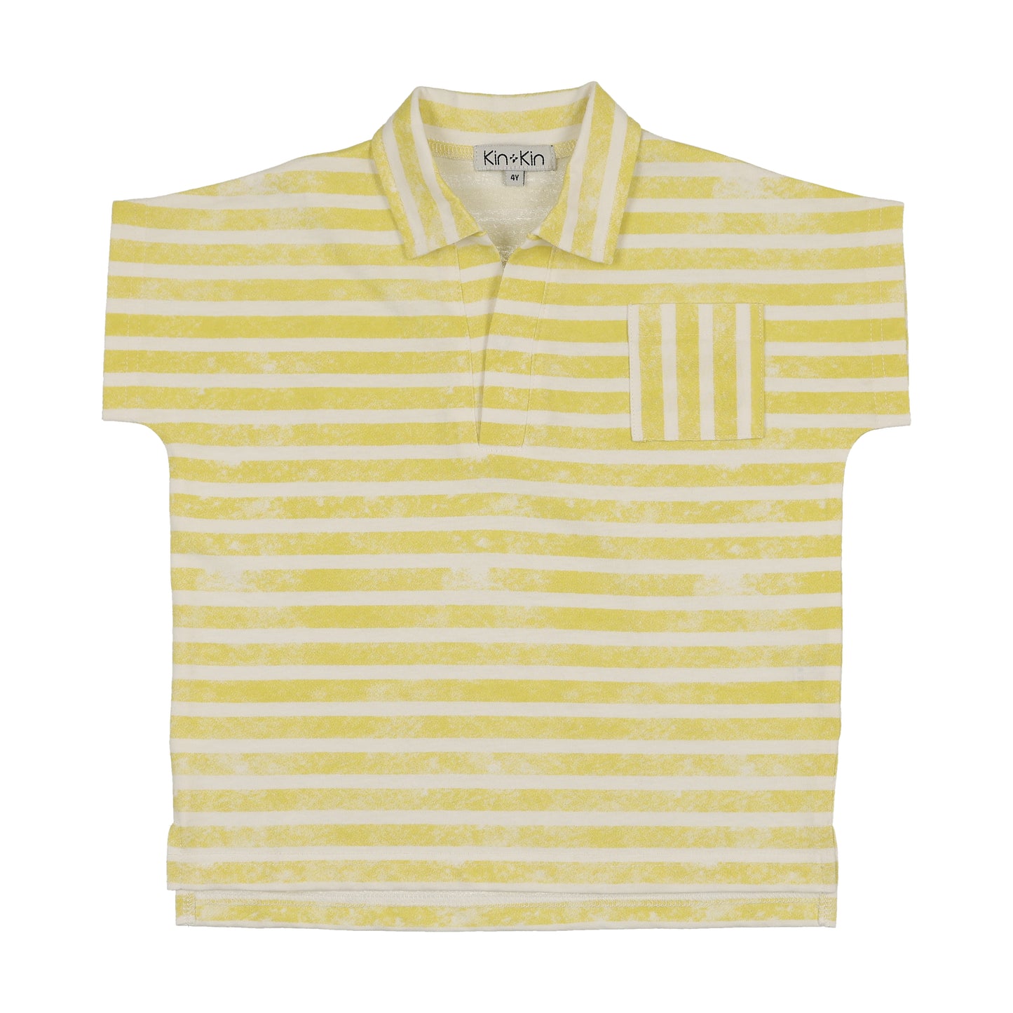 Striped Polo- Neon Yellow Stripes