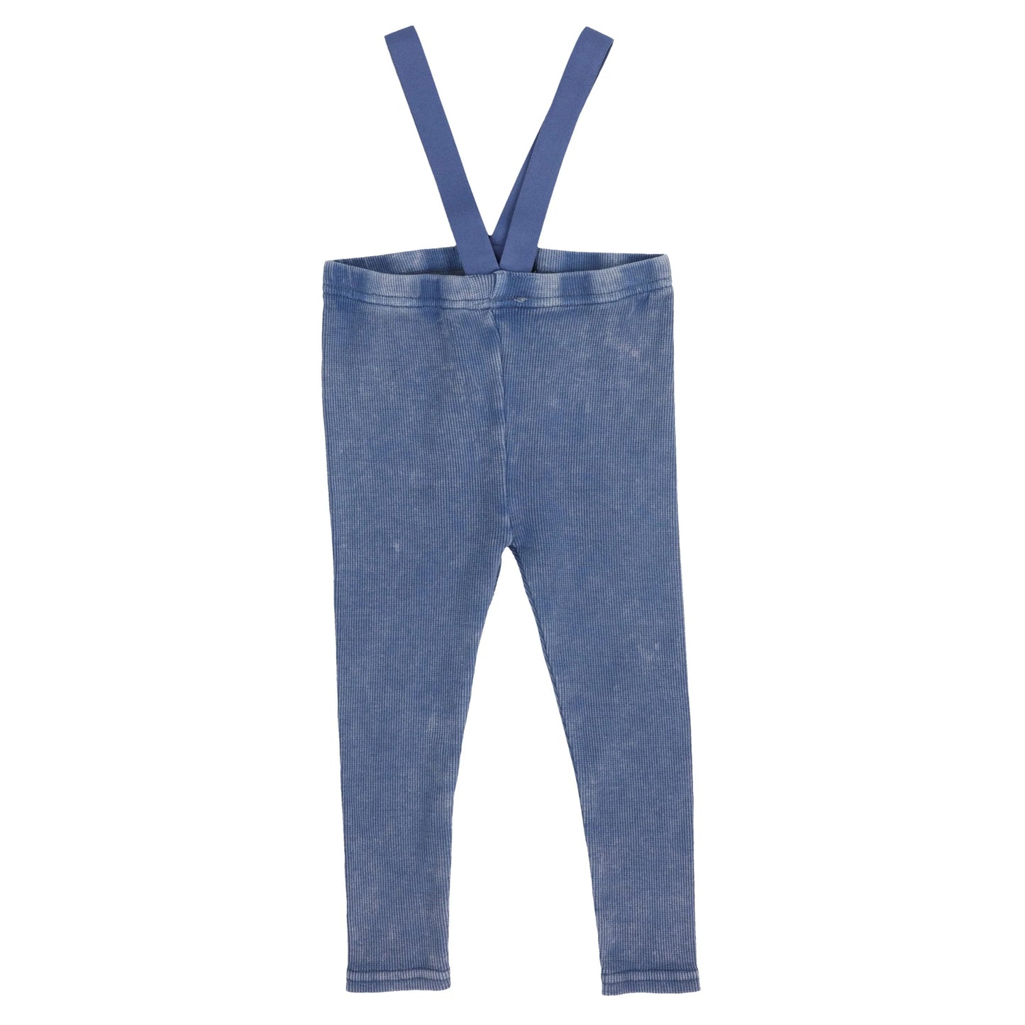 Rib Suspender Leggings- Blue Wash