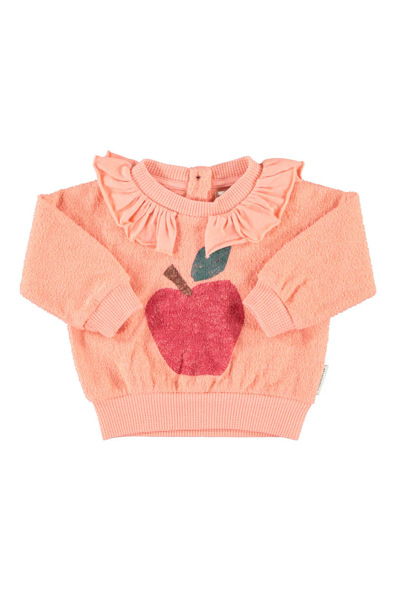 Baby Sweatshirt with Collar Pink with Apple Print