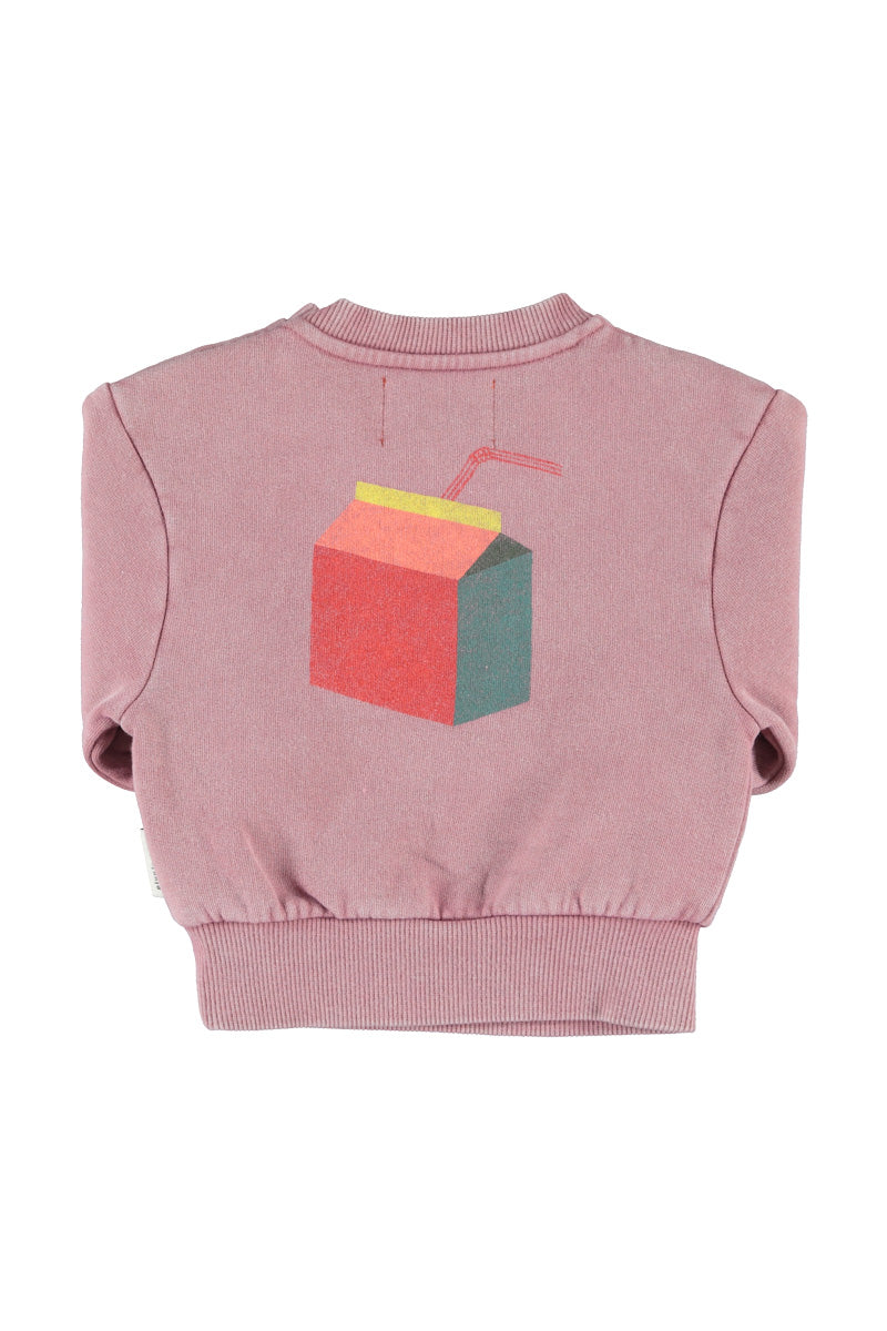 Baby Oversized Sweatshirt Pink with "lunch Break" Print