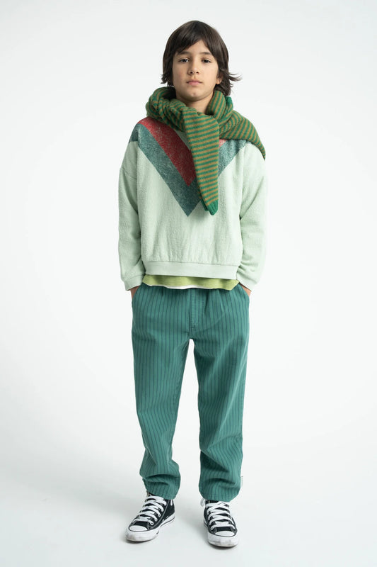 Sweatshirt Mint Green with Multicolor Triangle Print