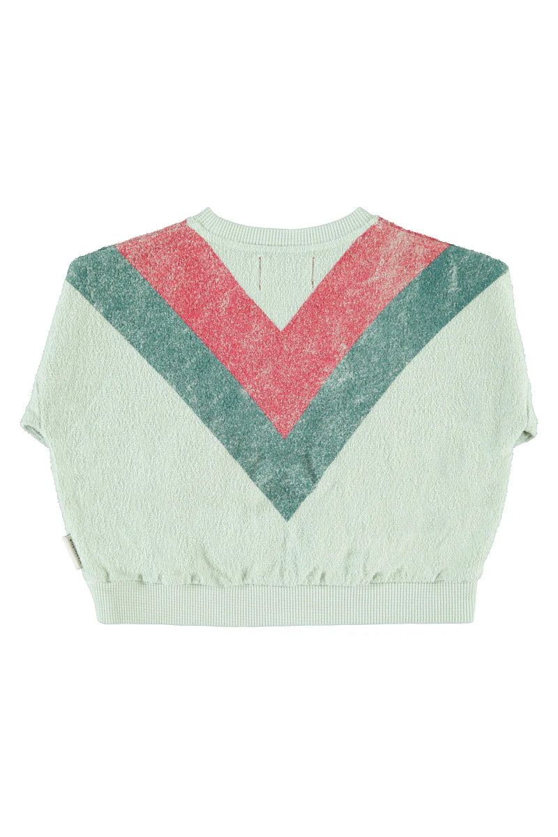 Sweatshirt Mint Green with Multicolor Triangle Print