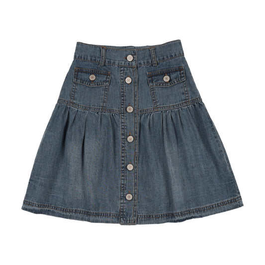 Midwash Pocket Denim Skirt